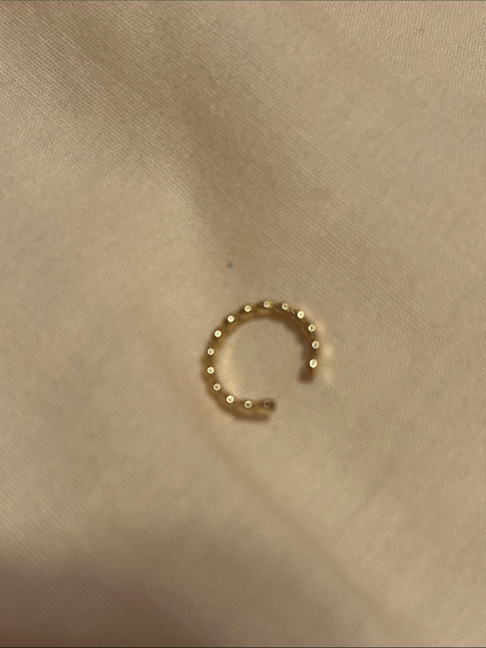 Gold Beaded Ear Cuff - Minimal Hoop Earring